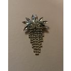 Брошь Водопад белые стразы ЧССР 50-е