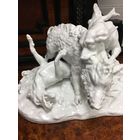 Большая статуэтка  охота на кабана , загнанный верпь