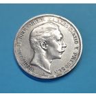 Германия. 1908 год. 3 марки. Вильгельм II. Серебро