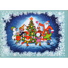 Чистая двойная открытка 1979г. "С Новым годом! Хоровод" худ. Ф. Елдинов