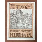Нотгельд 25 пфеннигов 1922 год. Фельдберг. Веймарская республика