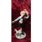 КОЛЛЕКЦИОННАЯ ФАРФОРОВАЯ СТАТУЭТКА КЛОУН ОЛЕГ ПОПОВ С ПЕТУХОМ ЗКХ СССР ОРИГИНАЛ  .  Распродажа Коллекции !!! . Экспресс  Аукцион с рубля без МПЦ   .Много лотов в продаже .