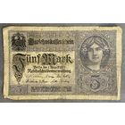Банкнота 5 марок 1917 год. Германская империя.
