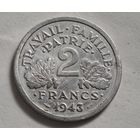 1943 год Франция 2 франка