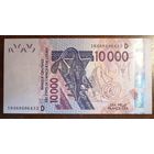 Мали, Банк западной Африки, 10000 франков 2003 г., отметка "D",  P:318b