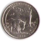 25 центов 2010 г. Парк=2 Национальный парк Йеллоустонский Вайоминг Двор Р _UNC