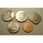 Багамские острова. Багамы набор 5 монет 1, 5, 10, 15, 25 центов 2005 - 2015 год