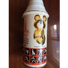 Термос с Олимпийской символикой. Олимпиада-80. 1980 г. Олимпийский мишка. Индия.