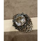 Брошь горный хрусталь мельхиор