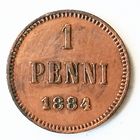 1 пенни 1884 года. Биткин R1. AU.