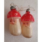 Ирушка ёлочная Старичок Мухоморчик, стекло. СССР