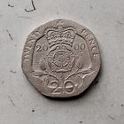 20 пенсов 2000 года Великобритания. Королева Елизавета 2.