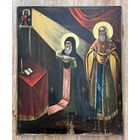 БОЛЬШАЯ СТАРИННАЯ ИКОНА 19 век ОТЛИЧНАЯ 43*52 НЕ ЧАСТЫЙ СЮЖЕТ