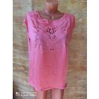 Легкая блуза на 50-52 размер, кораллового цвета. Длина 63 см, Погруди 54 см. Очень классная невесомая, состояние нового.