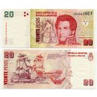 Аргентина. 20 песо (образца 2003 года, выпуск 2018, P355c, серия F, UNC)