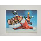 Открытка с новым годом мышь свеча, 2000г ?