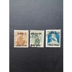 Польша 1918 Неполная серия марок с надпечаткой "Poczta Polska" с новым тарифом на марках 1916 года "Варшавская городская почта" (гашеные) Mi.2-3,5 каталог 7.00 евро