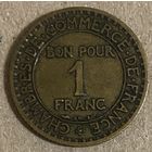 Монета Франция 1 франк 1922 год.