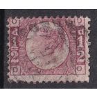 40.Br. Великобритания. Виктория. Стандарт. 1/2p. 1870 г. Mi.#36. Plate 6.