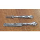 Нож + вилка с серебряными ручками 800 пр.