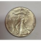 1/2 доллара 1944 США шагайка яркое серебро