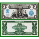 [КОПИЯ] США 2 доллара 1899 г. Серебряный сертификат.
