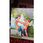 Картина А. Бугро. Девушка, защищающаяся от Эрота. Репродукция