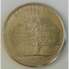 25 центов (квотер)  1999 года, штат Коннектикут