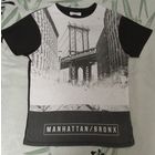 Черно-серо-белая Майка Принт Рисунок Манхэттенский Мост MANHATTAN BRONX CEDAR WOOD STATE