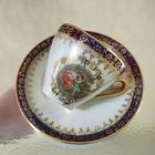 Кофейная пара (чашка с блюдцем) Мадонна с кобальтом. ГДР