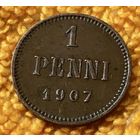 1 penni 1907 года.