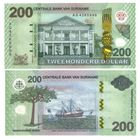 Суринам 200 долларов 2024 год UNC