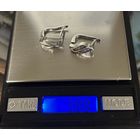 Серьги серебро фианиты 925 зубр английская застежка