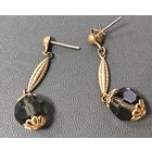 Эфектные Серьги с дымчатым кварцем. СССР