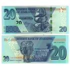 Зимбабве 20 долларов 2020 год UNC