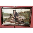 Старая копия картины В. Перова "Рыболов". Холст,масло в раме, 125 х 80см.