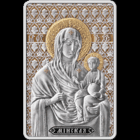 Серебро.  Икона Пресвятой Богородицы Минская  ,  Ікона Прасвятой Багародзіцы Мінская ,  главная православная святыня Беларуси ,    серебро  , 20 рублей , 2010 год.