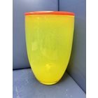 Советская ваза жёлтое стекло