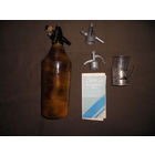 Сифон с дополнительными насадками,подстаканник и стакан с 18 арочными гранями,времён СССР.С рубля