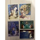 Открытки СССР Новогодние снеговики