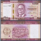 Либерия, 20 долларов 2022 г., P-W39 (АD, Президент Уильям Ваканарат Шадрах Табмен), UNC