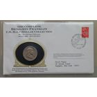 США.Комплект: пол доллара 1963D в конверте со штемпелем и маркой.