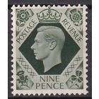 17.Br. Великобритания. Георг VI. 1939 г. Стандарт. 9p. Mi.#209x.