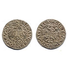 Полугрош 1549, Жигимонт Август, Вильно. Окончания легенд: Ав - LI, Рв - LITVA. Штемпельный блеск, коллекционное состояние