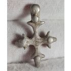 Крест Криновидный нательный XII-XIV вв., СЕРЕБРО! РЕДКИЙ!