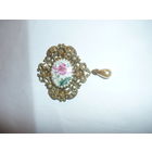 RRR! Шикарное Антикварная Чешская брошь 1890--1910 гг. Фарфор Ручная Роспись