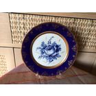 Тарелка Роза кобальт позолота 25 см Карлсбад винтаж