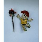 Брошь заколка СССР, ретро значок, пластик цена за все