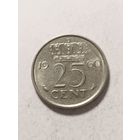 Нидерланды 25 центов 1960