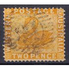 141.Aust. Великобритания. Австралийские штаты. Западная Австралия. Чёрный лебедь. Стандарт. 1876 г. 2p. Mi.#17C.